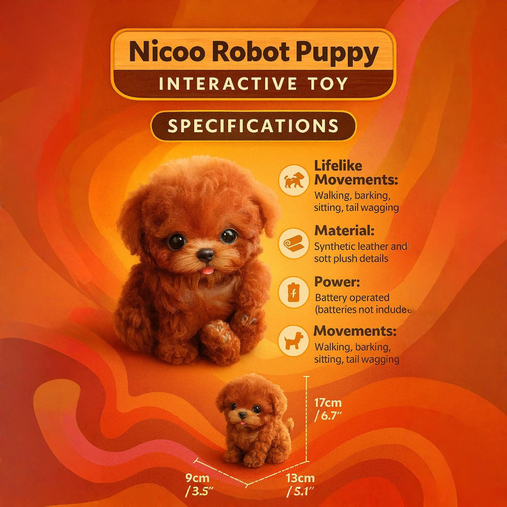 Nicoo Roboter-Welpe, interaktives Spielzeug, realistisch für Kinder