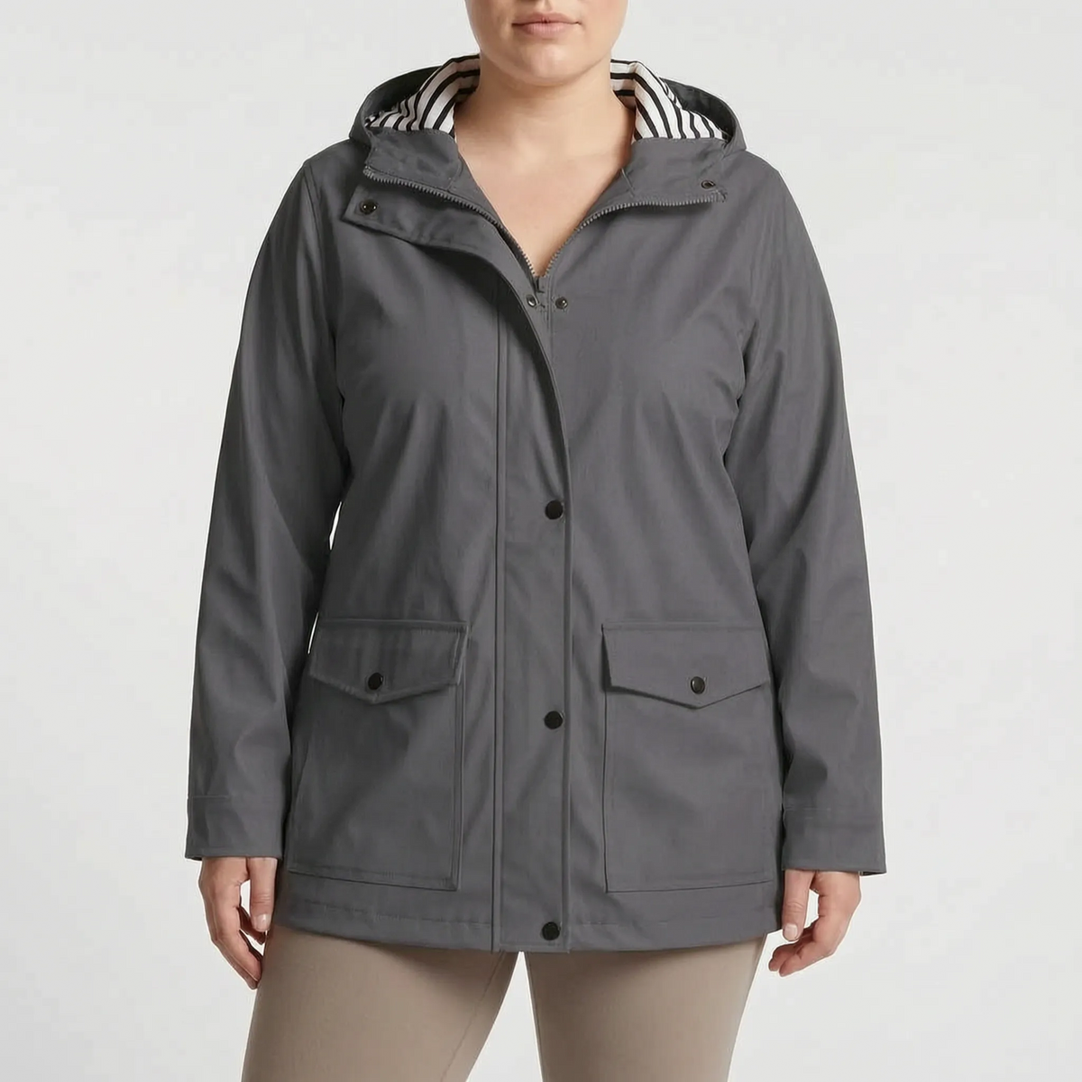 Aerojack Legere Kapuzenjacke Mit Streifenmuster