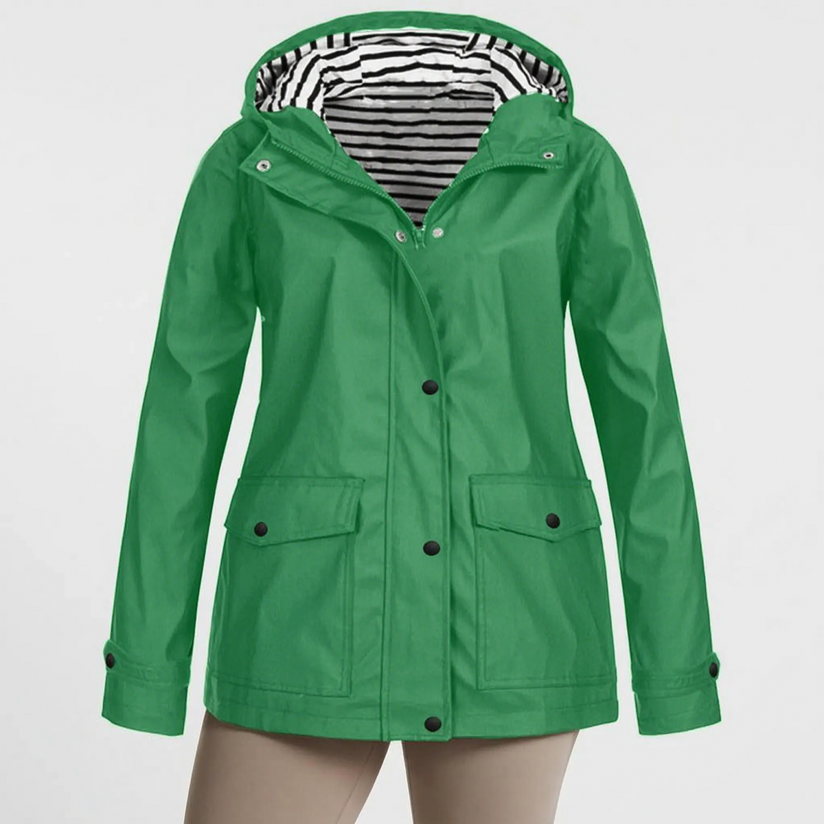 Aerojack Legere Kapuzenjacke Mit Streifenmuster