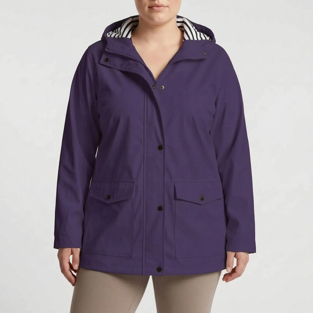 Aerojack Legere Kapuzenjacke Mit Streifenmuster