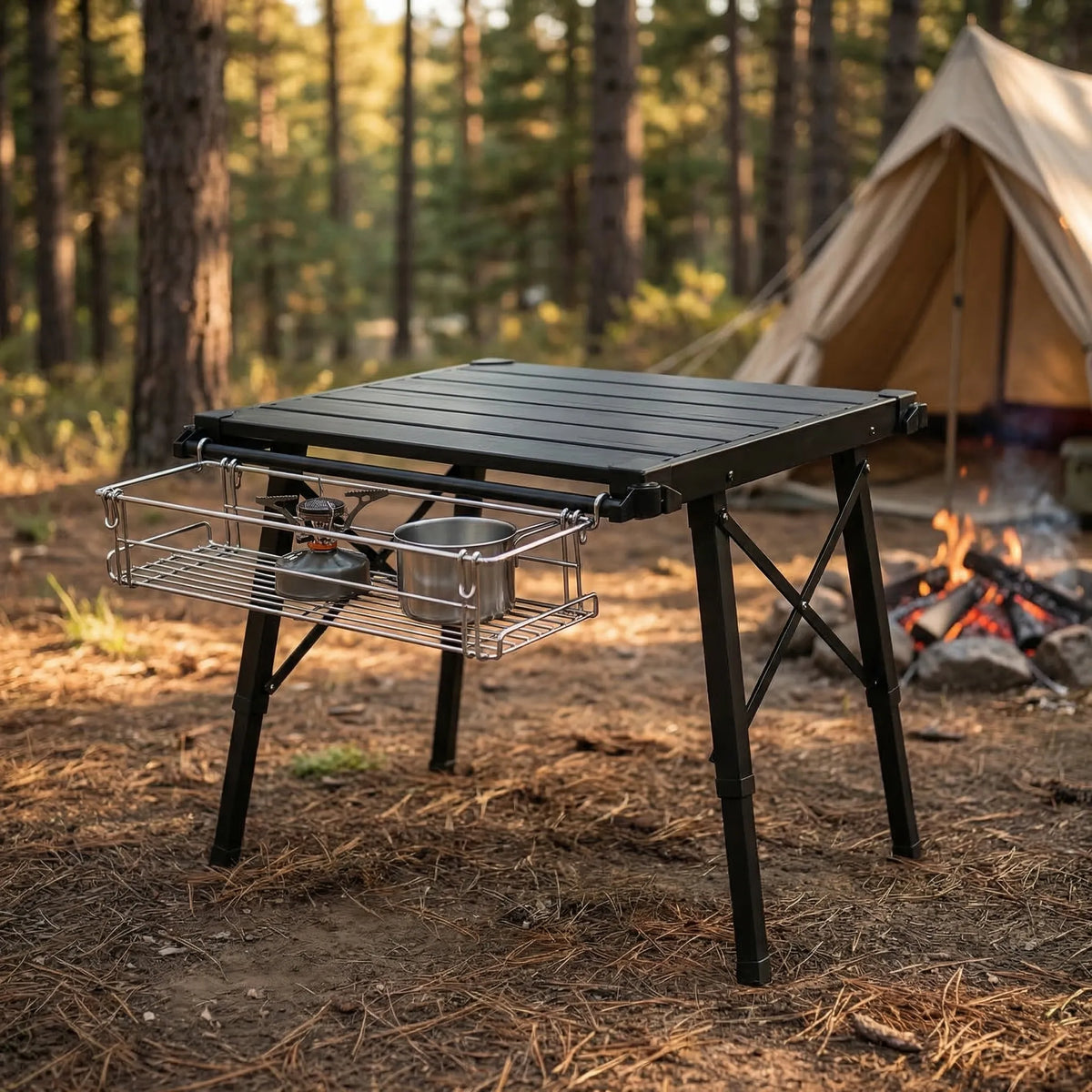 Campivex Klappbarer Outdoor-Tisch mit verstellbaren Beinen