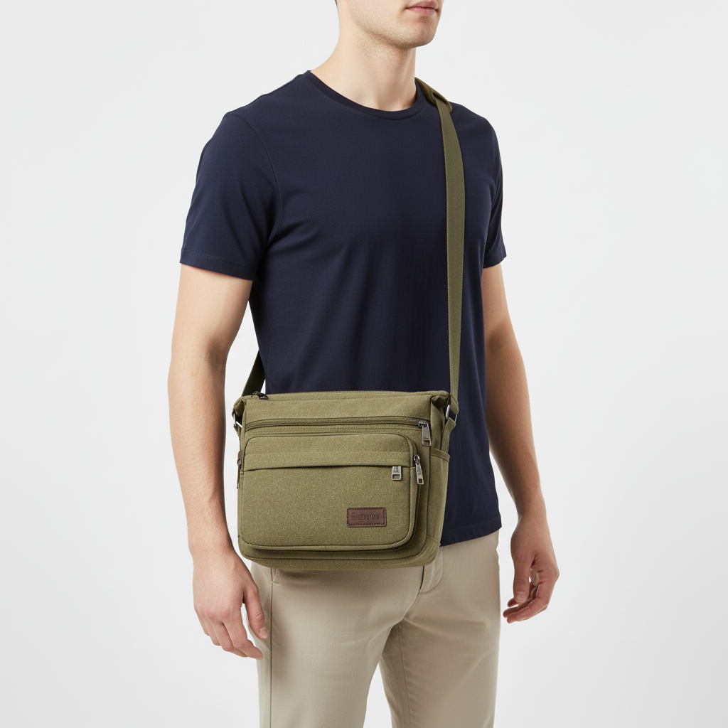 Canvas Crossbody Messenger Tasche