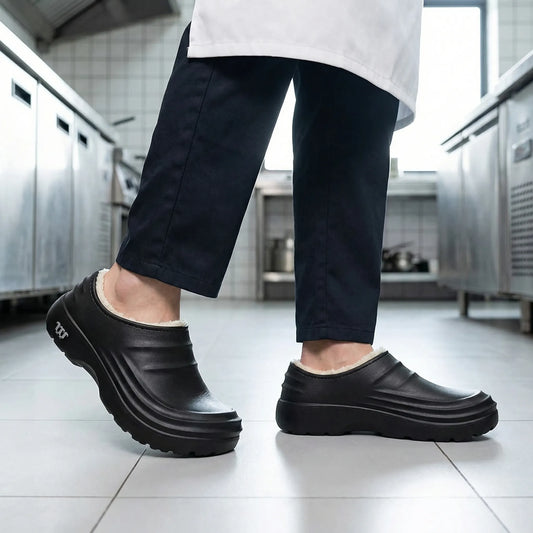 Cheftrex Fleece-gefütterte Geschlossene-Zehe Küchen-Clog