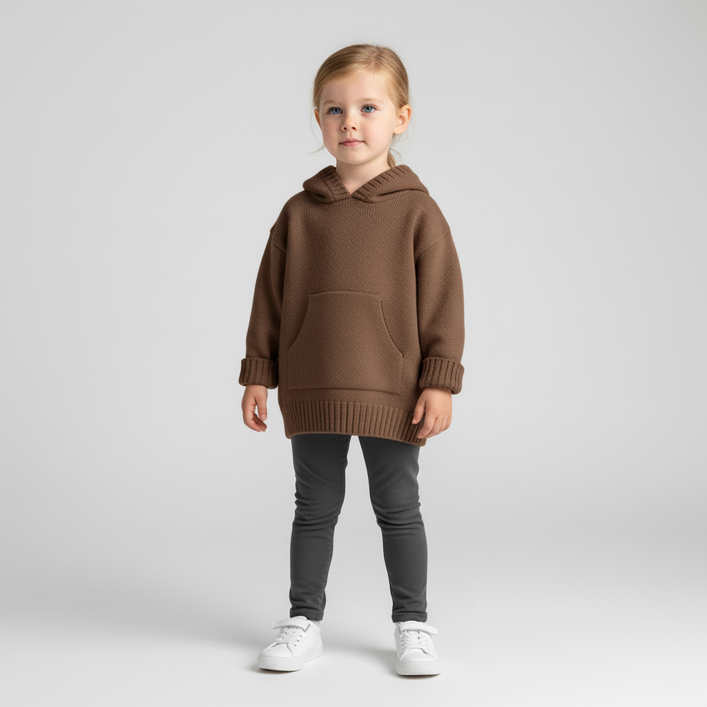 Kinder Kapuzen Strickpullover