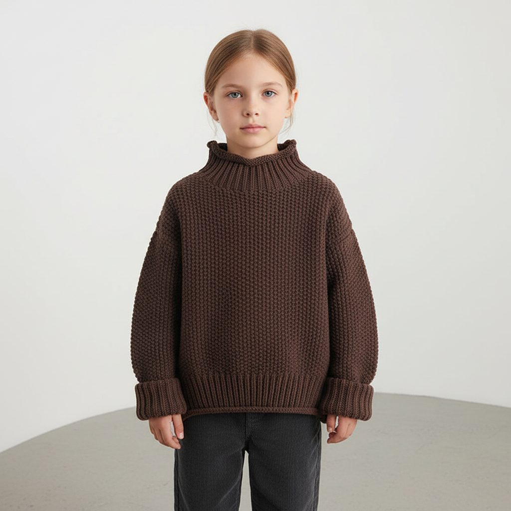 Kinder Gerippter Rollkragenpullover