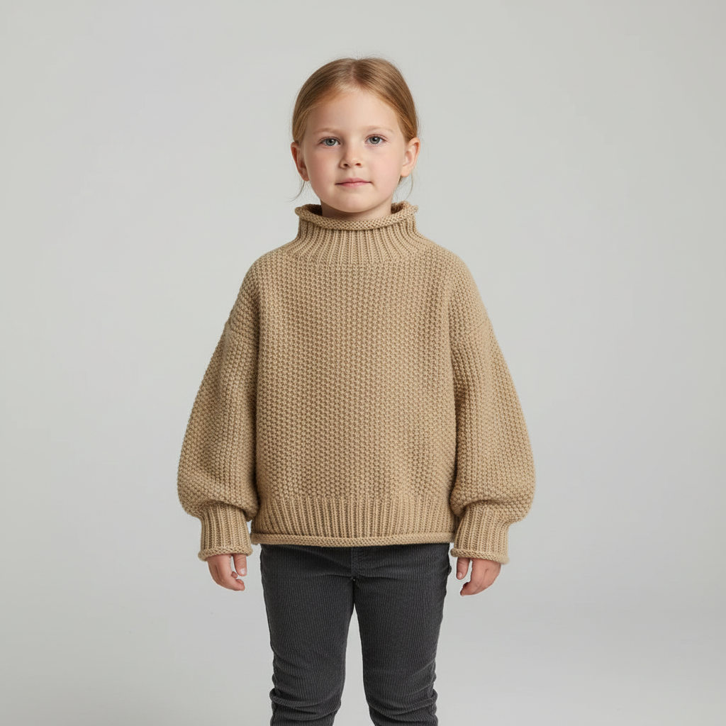 Kinder Gerippter Rollkragenpullover