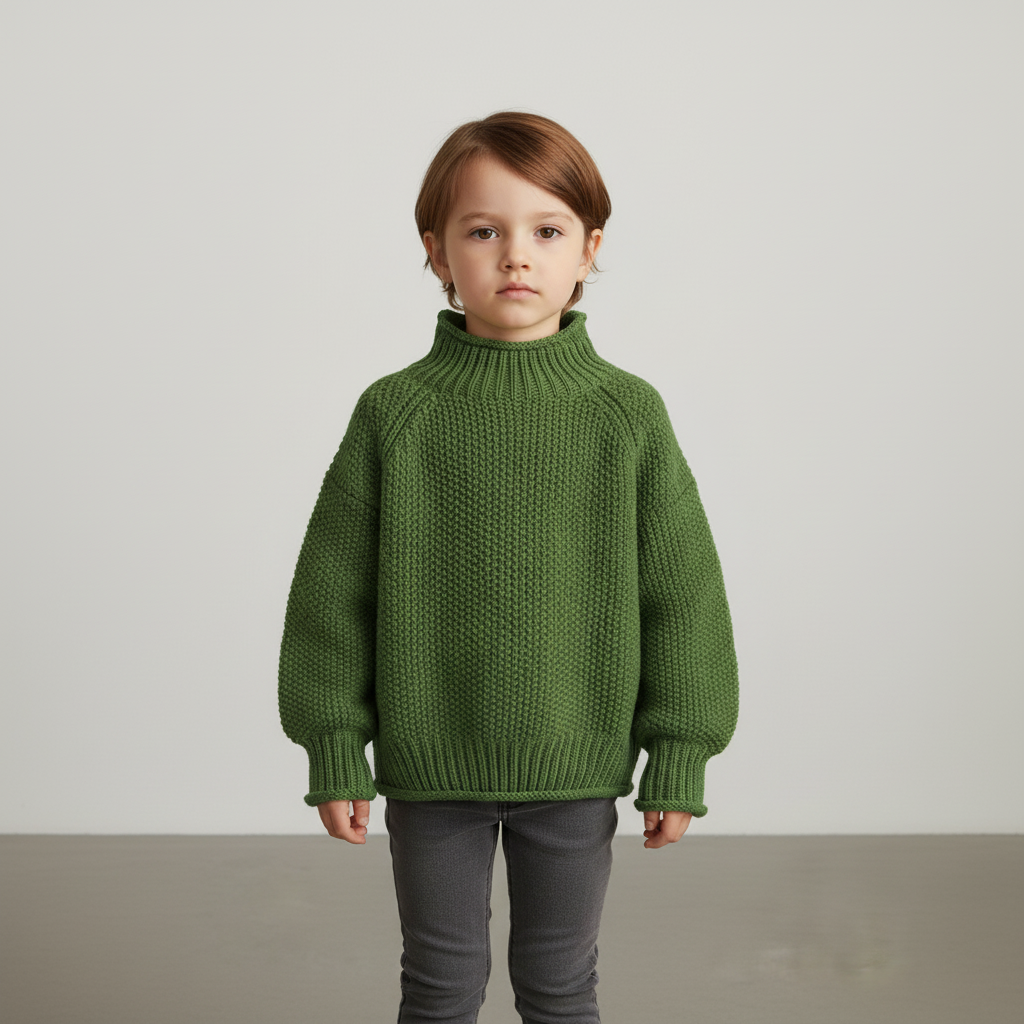 Kinder Gerippter Rollkragenpullover