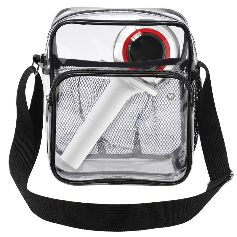 Clarvex Transparente Umhängetasche Mit Mesh-Vordertasche