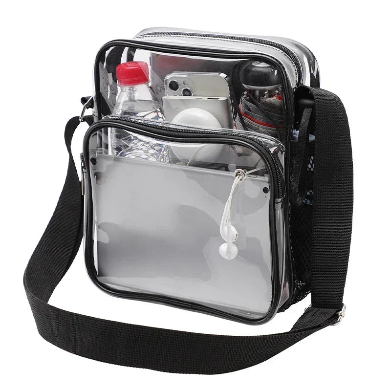 Clarvex Transparente Umhängetasche Mit Mesh-Vordertasche