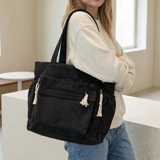 Cordura Mehrtaschen-Cordsamt-Schultertote