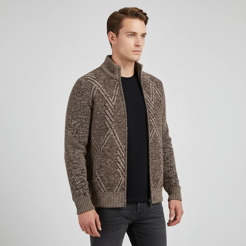 Strickcardigan mit durchgehendem Reißverschluss