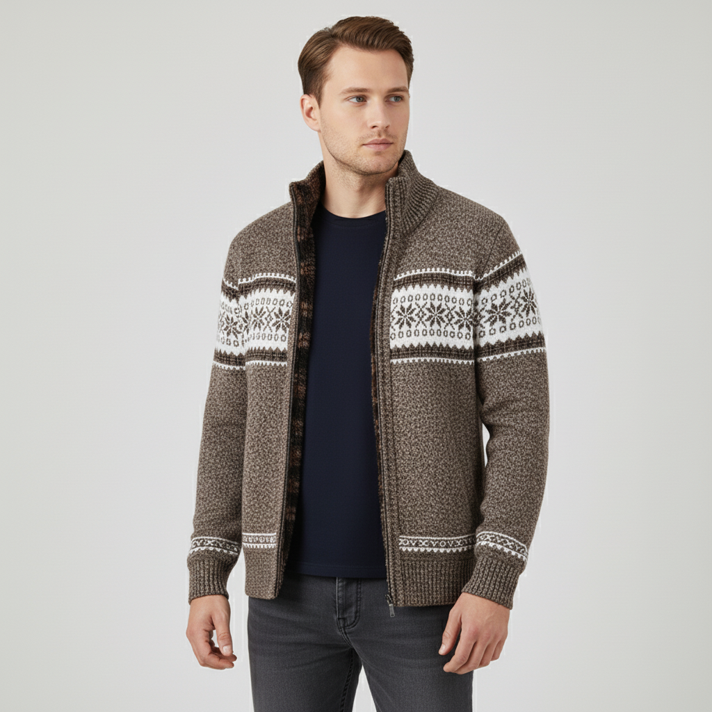 Strickcardigan mit durchgehendem Reißverschluss