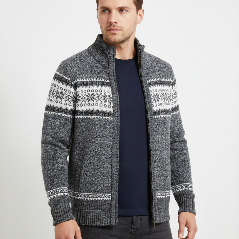 Strickcardigan mit durchgehendem Reißverschluss