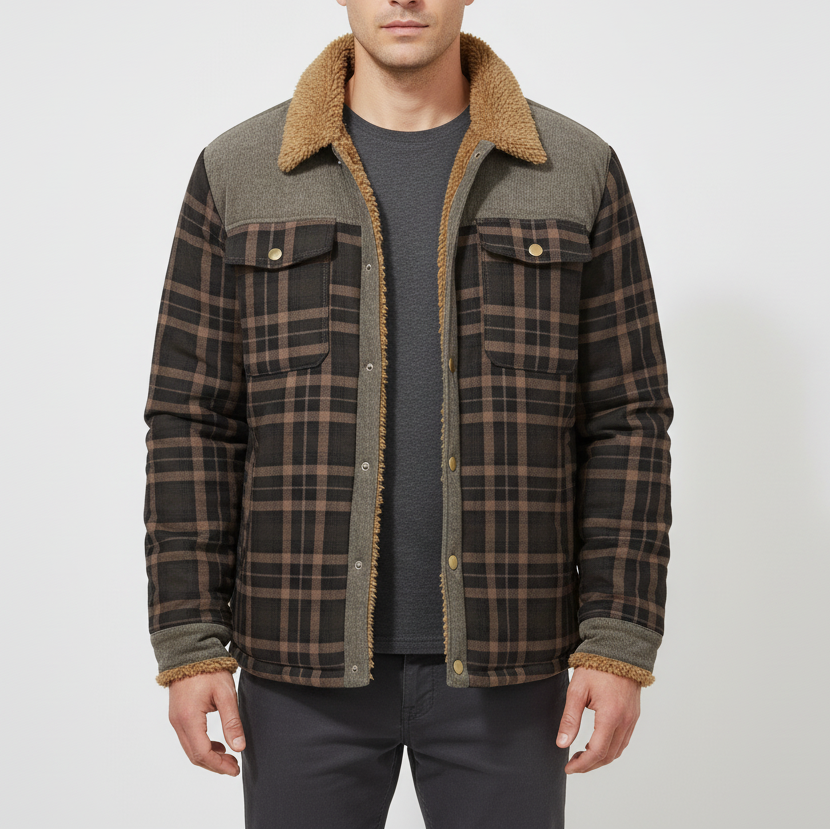 Gefütterte Flanell-Hemdjacke