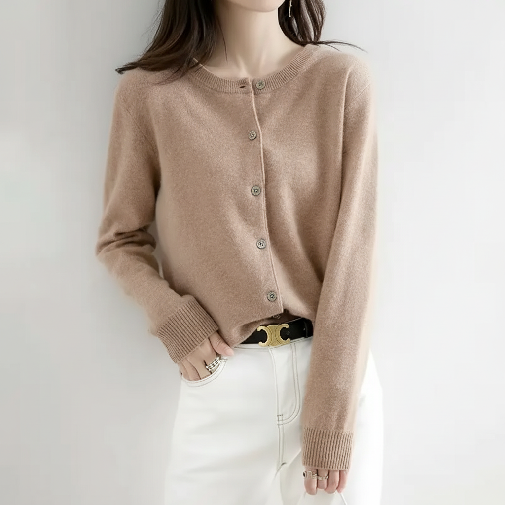 Gestrickte Langarm-Strickjacke