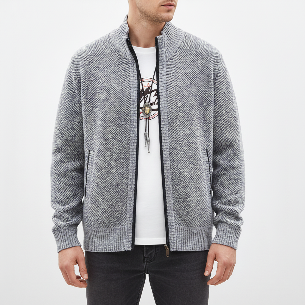 Strickcardigan mit Reißverschluss vorne