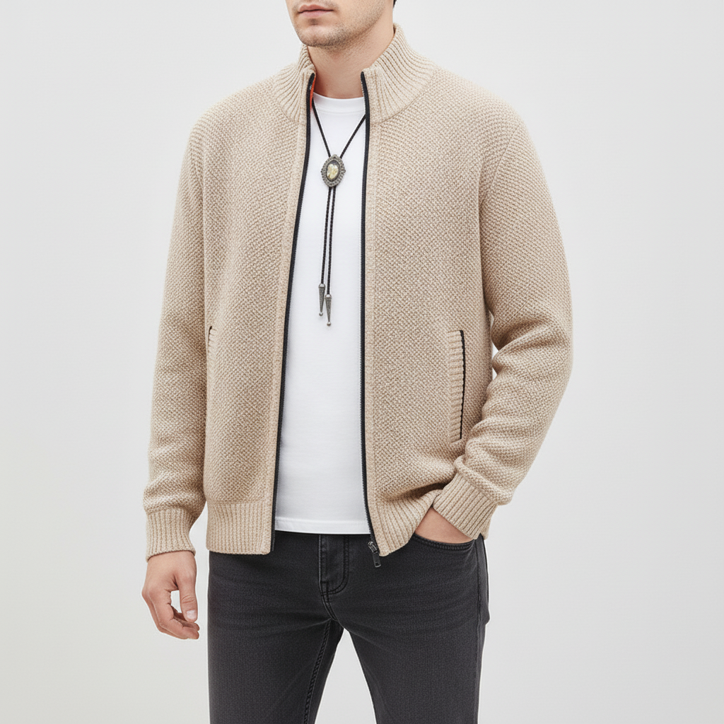Strickcardigan mit Reißverschluss vorne