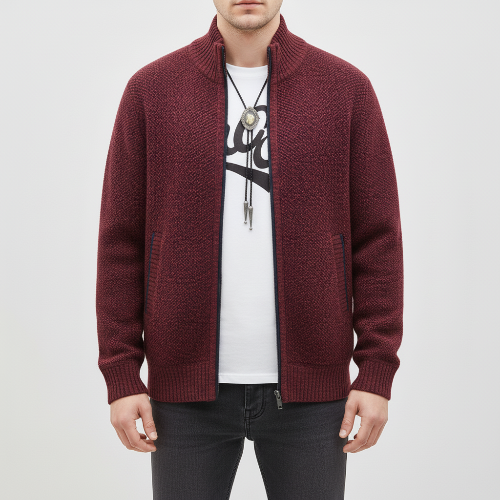 Strickcardigan mit Reißverschluss vorne