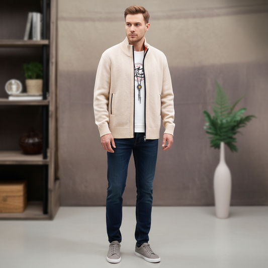 Strickcardigan mit Reißverschluss vorne