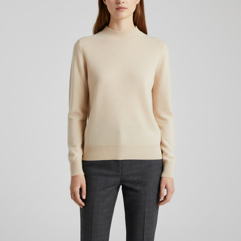 Leichter Pullover mit Mock-Neck-Kragen