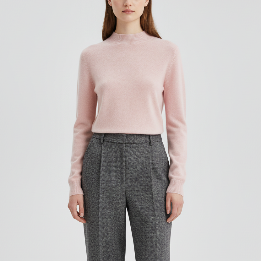 Leichter Pullover mit Mock-Neck-Kragen