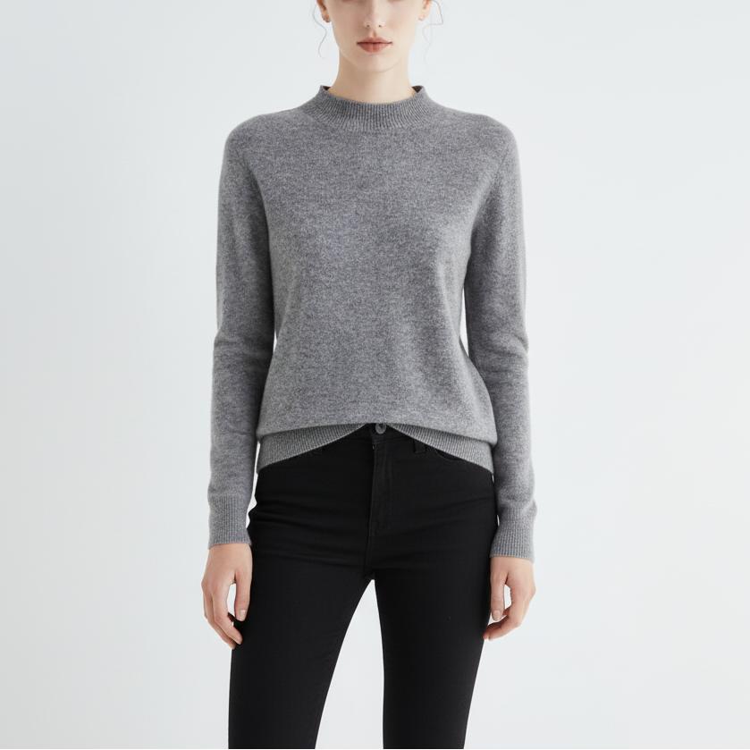 Leichter Pullover mit Mock-Neck-Kragen
