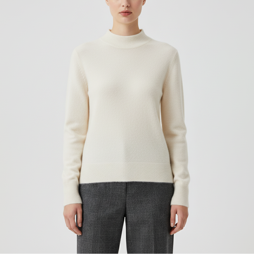 Leichter Pullover mit Mock-Neck-Kragen