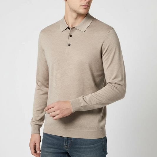 Langarm Polo-Pullover