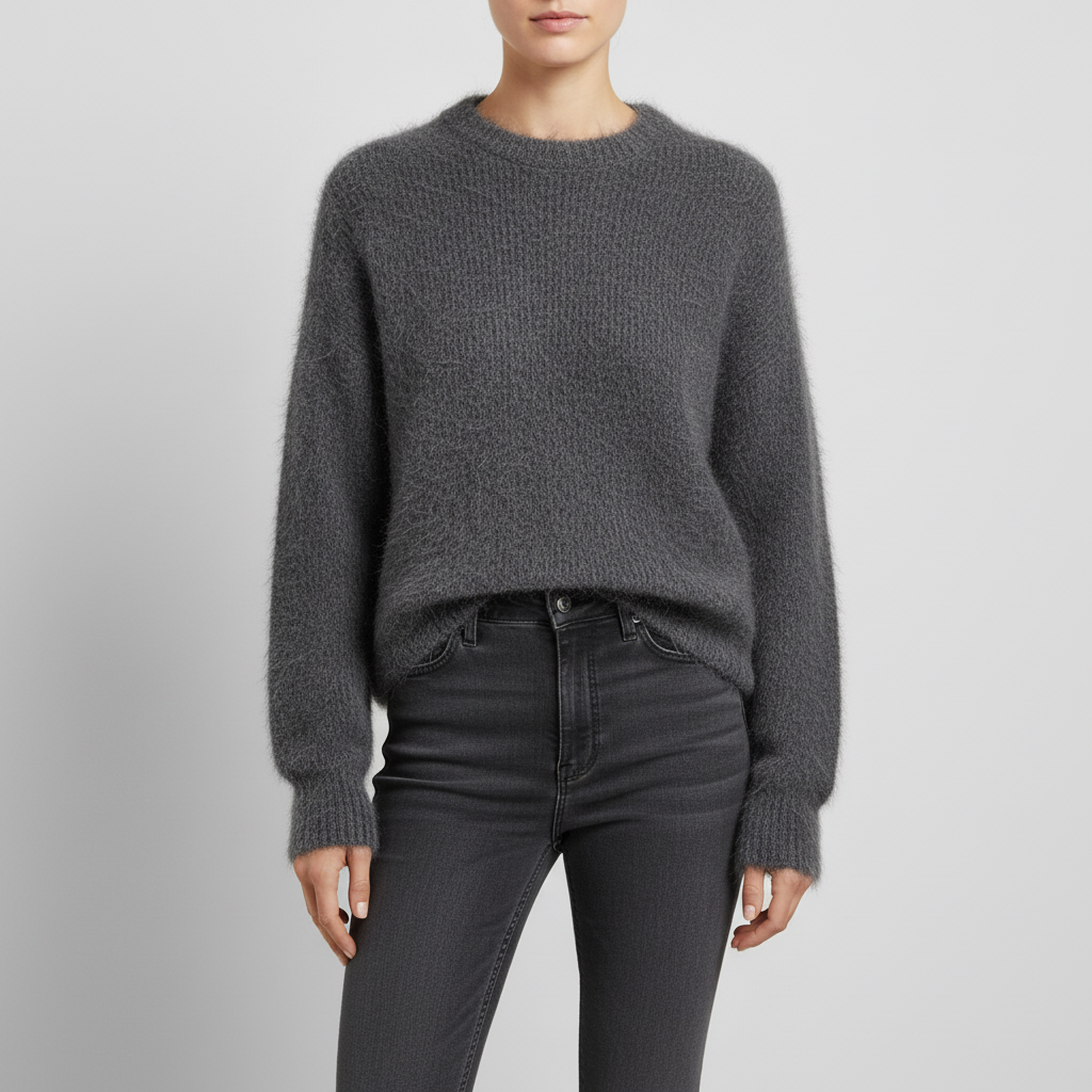 Locker geschnittener Alpaka-Strickpullover
