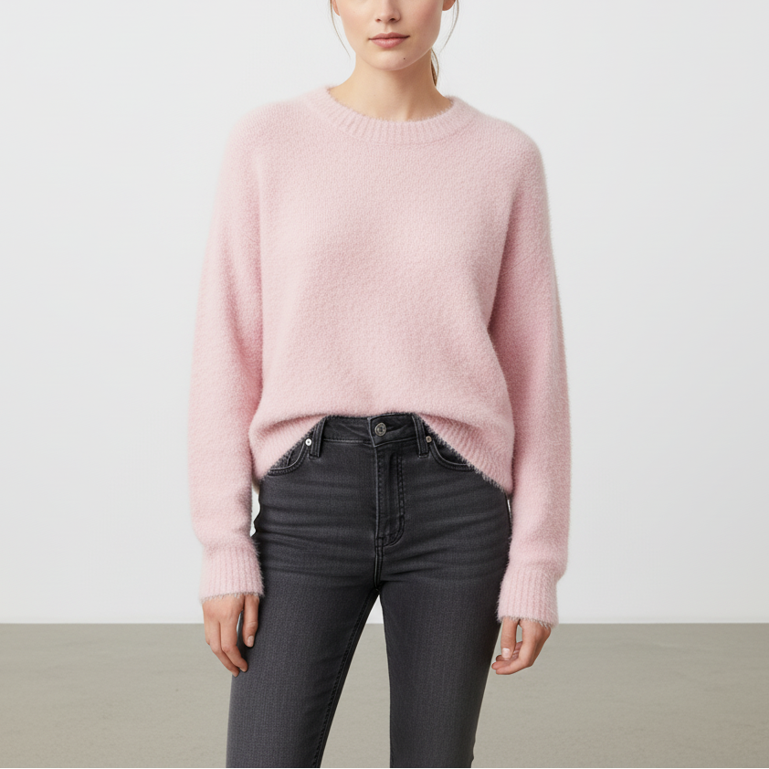 Locker geschnittener Alpaka-Strickpullover