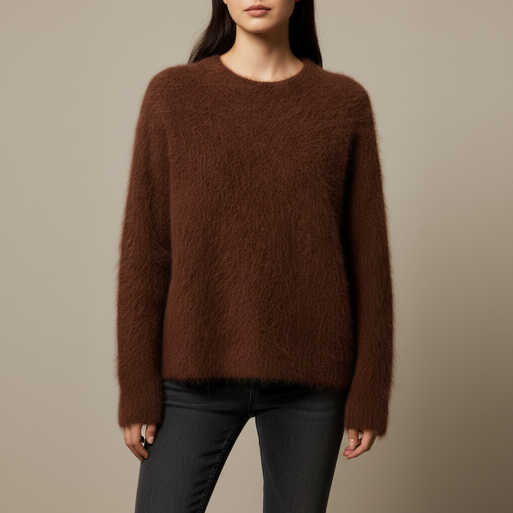 Locker geschnittener Alpaka-Strickpullover