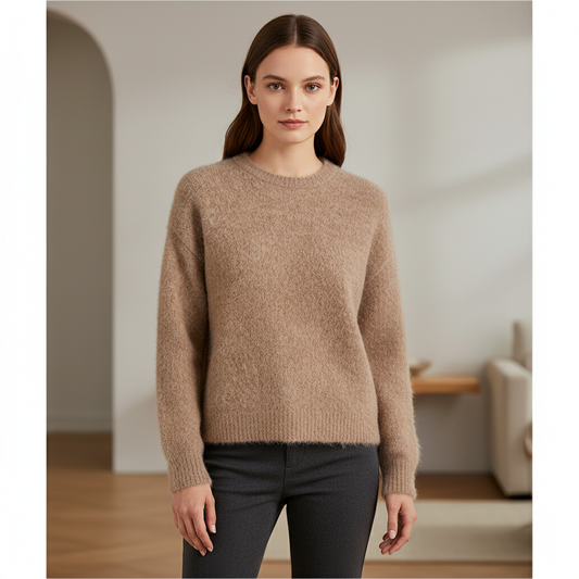 Locker geschnittener Alpaka-Strickpullover