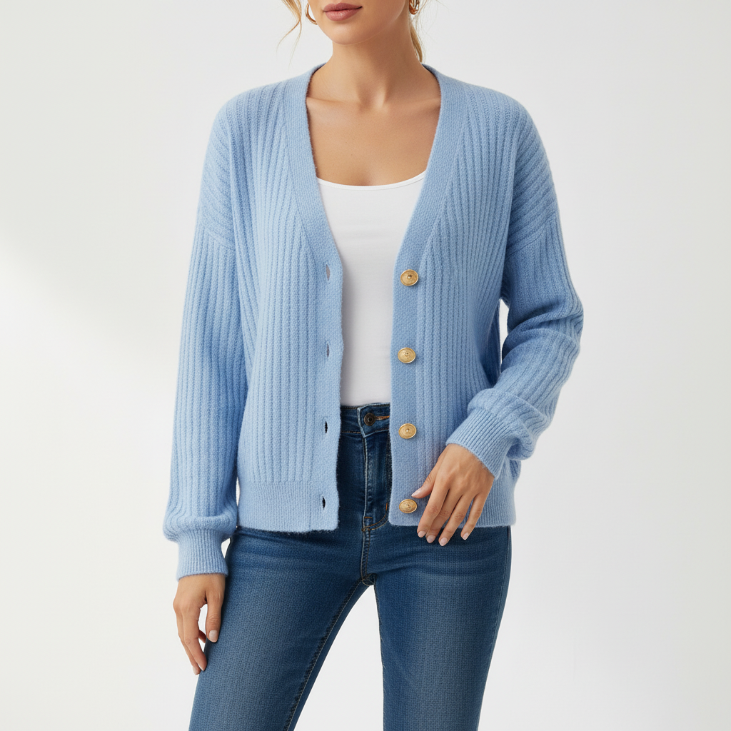 Locker geschnittene Strickjacke