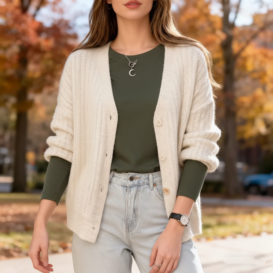 Locker geschnittene Strickjacke