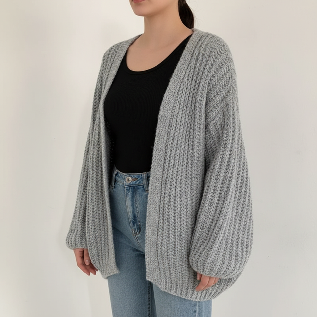 Locker geschnittene Strickjacke im Jackenstil
