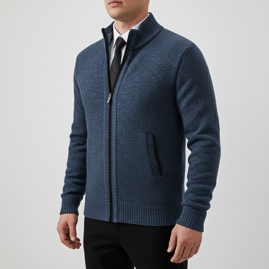 Herren Casual-Cardigan mit Reißverschluss