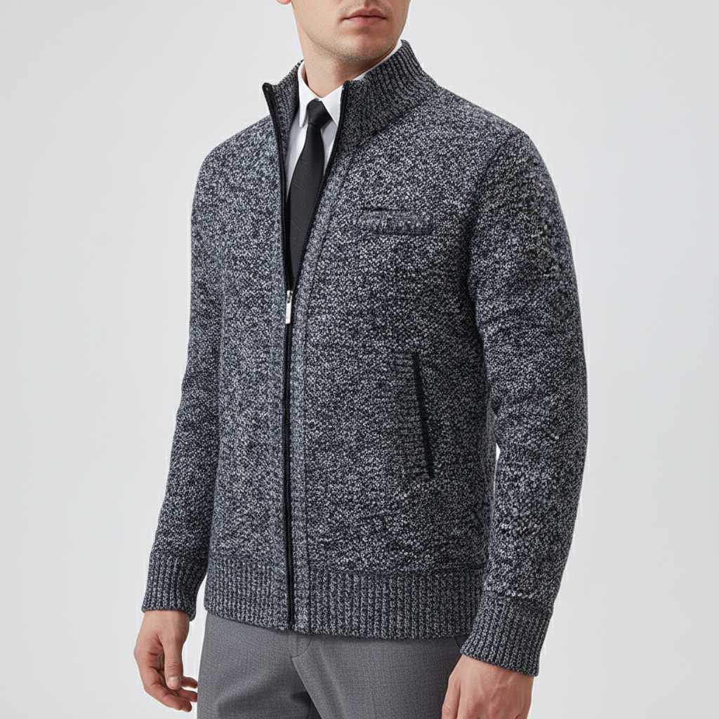 Herren Casual-Cardigan mit Reißverschluss