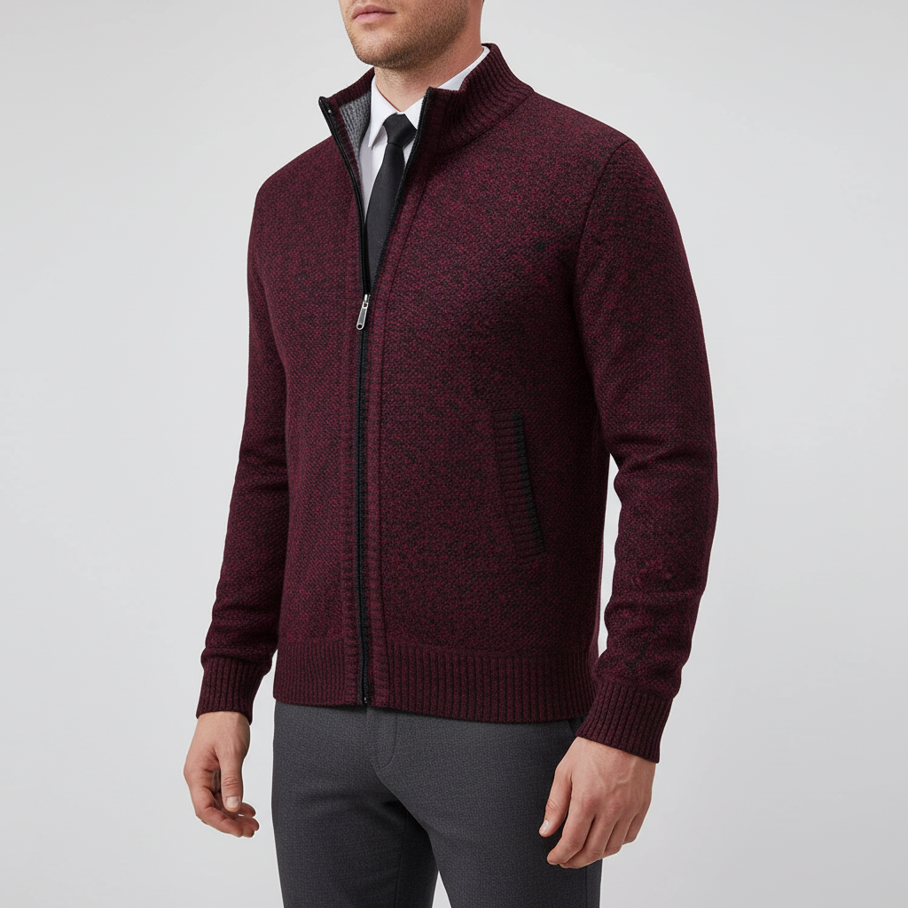 Herren Casual-Cardigan mit Reißverschluss