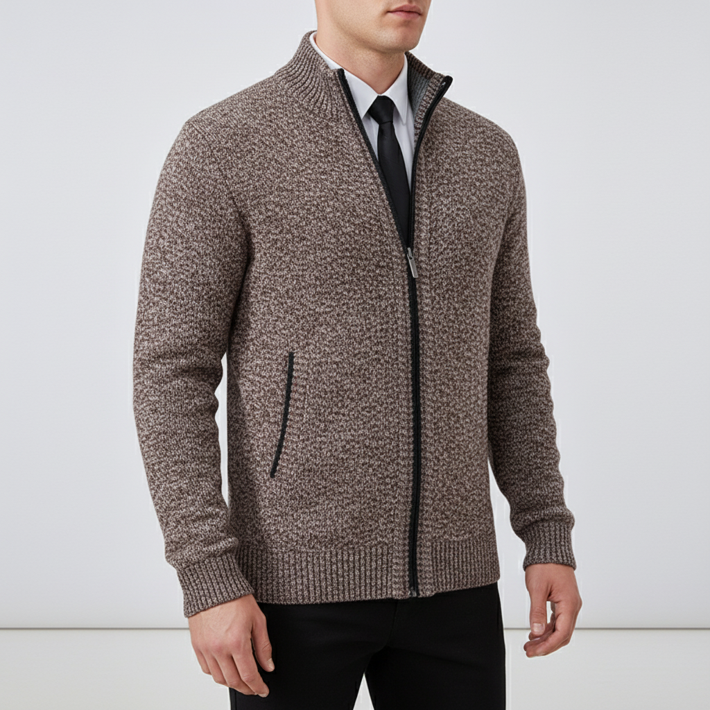 Herren Casual-Cardigan mit Reißverschluss