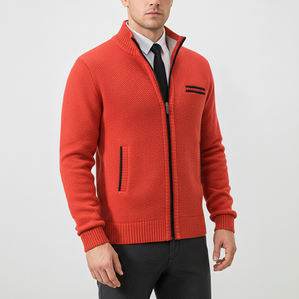 Herren Casual-Cardigan mit Reißverschluss