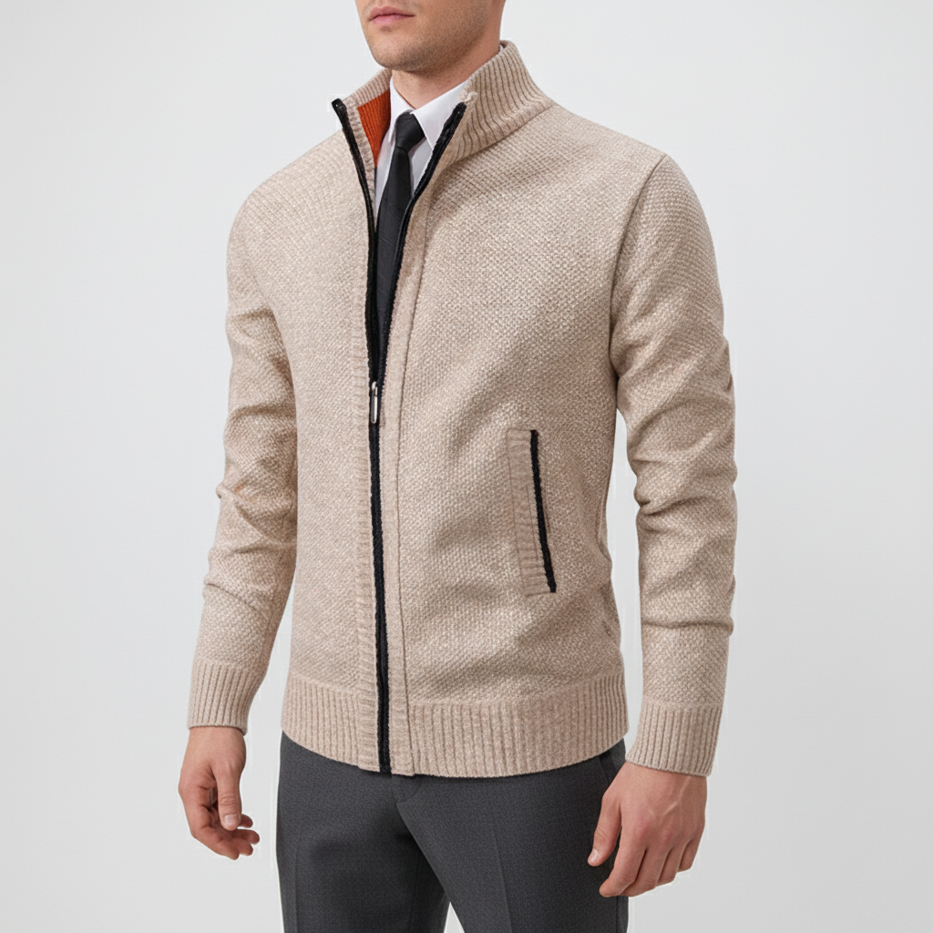 Herren Casual-Cardigan mit Reißverschluss