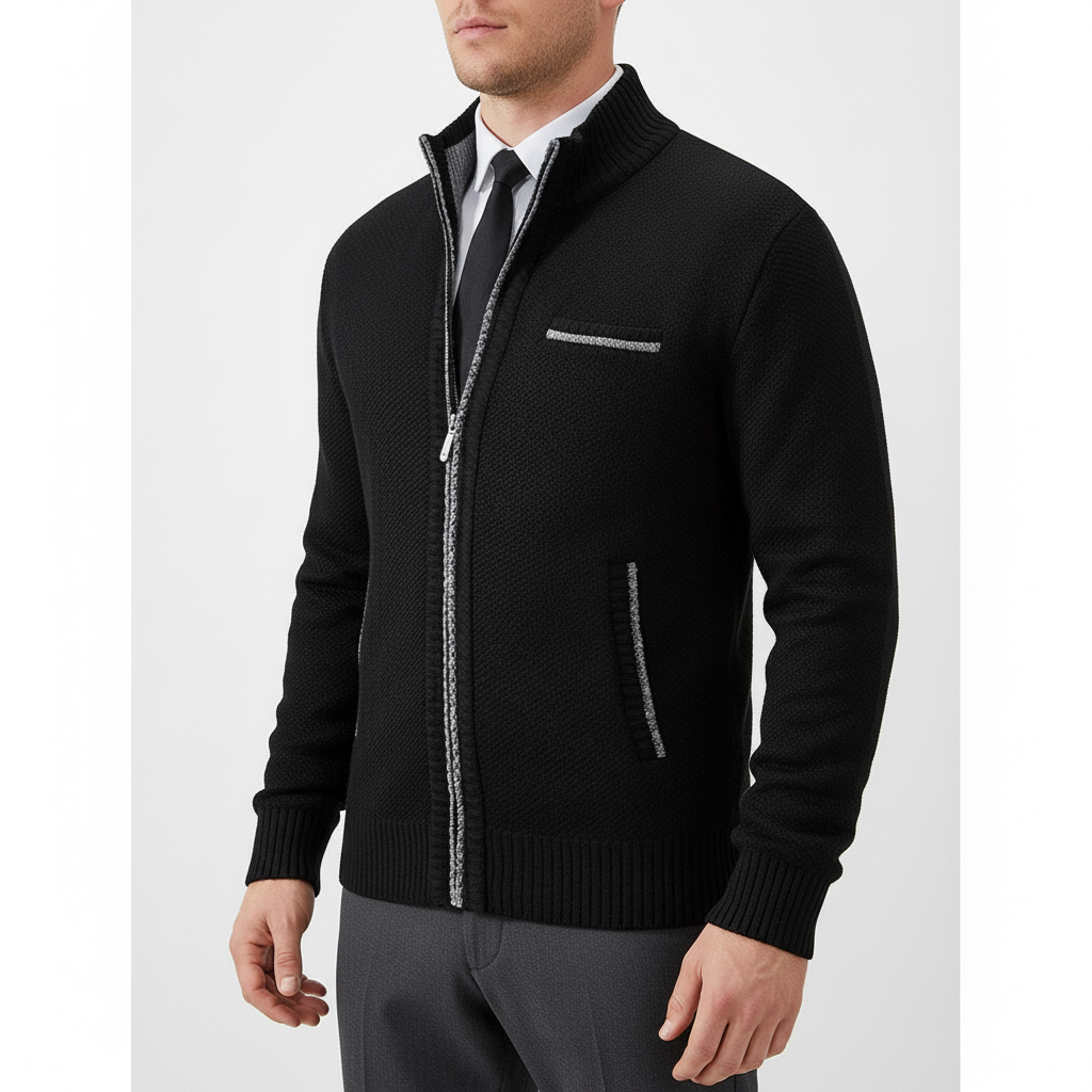 Herren Casual-Cardigan mit Reißverschluss
