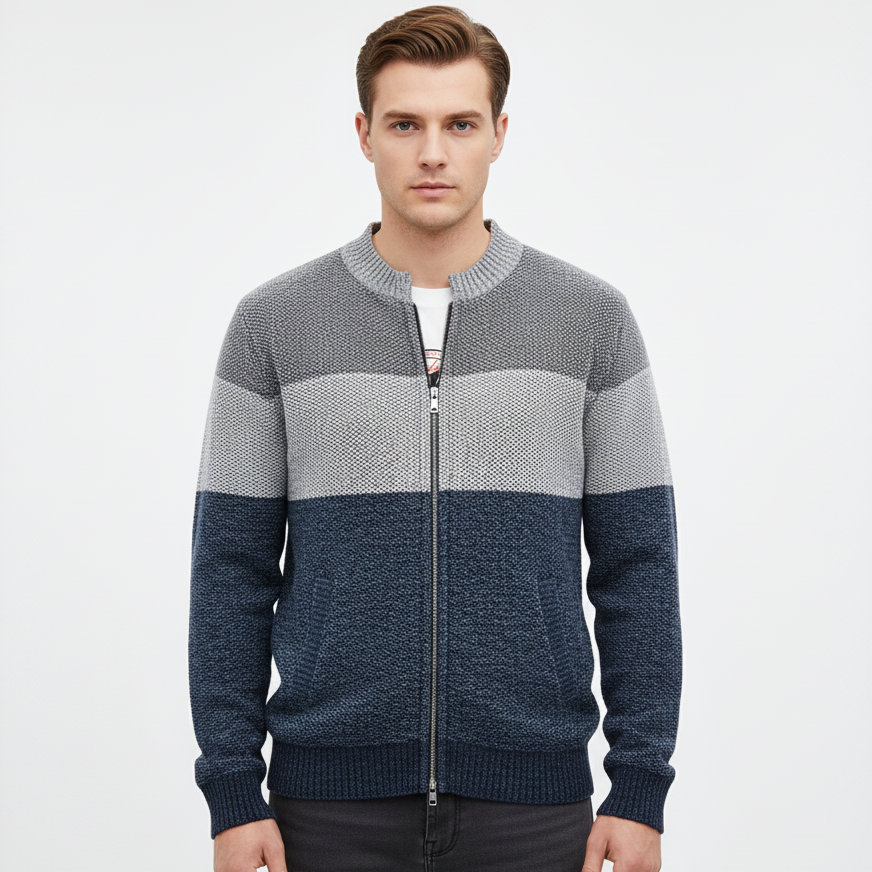 Herren-Strickcardigan mit Reißverschluss