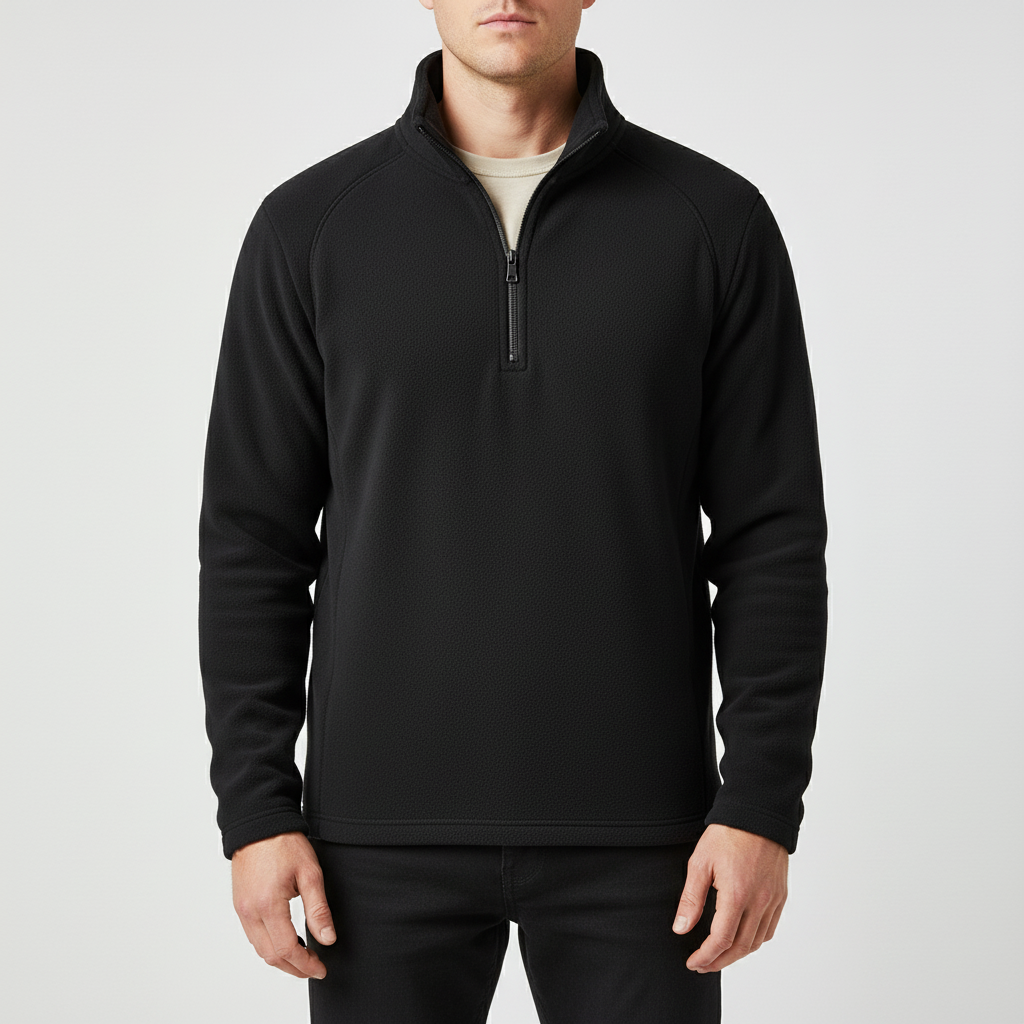 Herren Langarmshirt mit halbem Reißverschluss