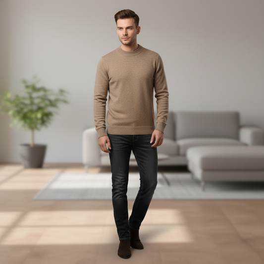Herren Stehkragen-Pullover