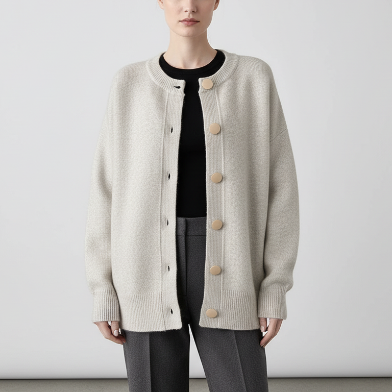 Rundhals-Strickcardigan