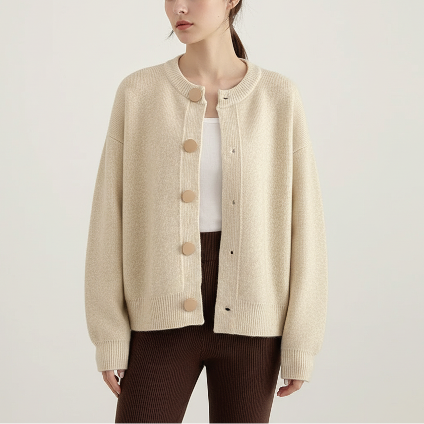 Rundhals-Strickcardigan