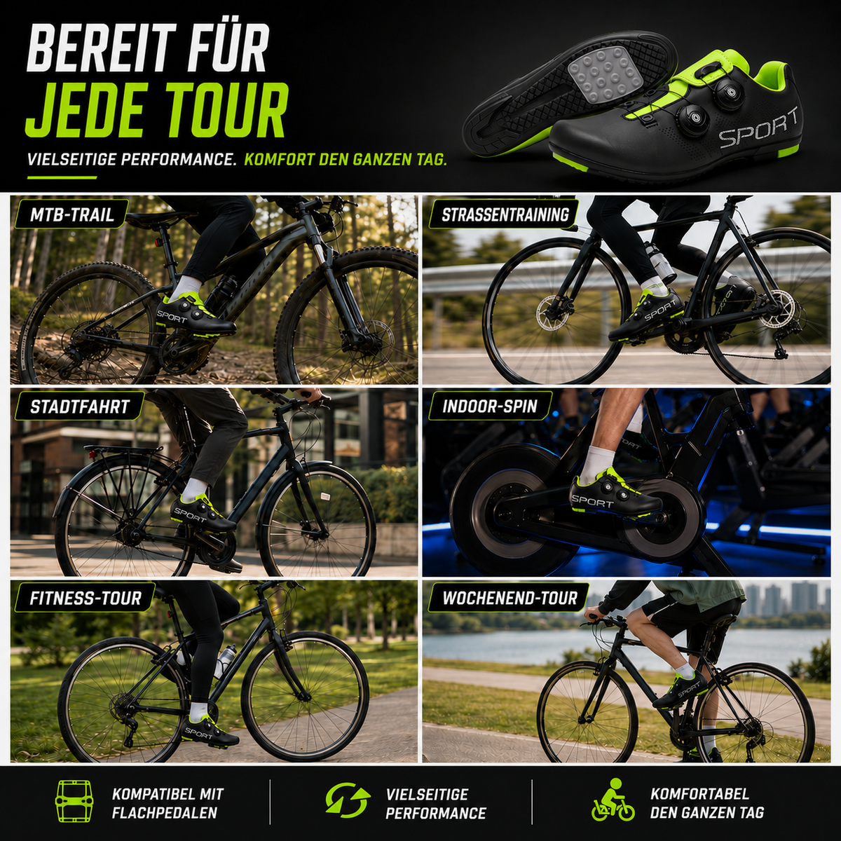 Pedalyx Flachpedal Schuh ohne Klickverbindung