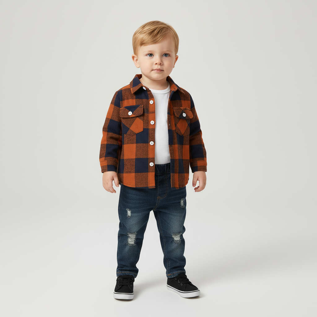 Kariertes Flanellhemd-Set