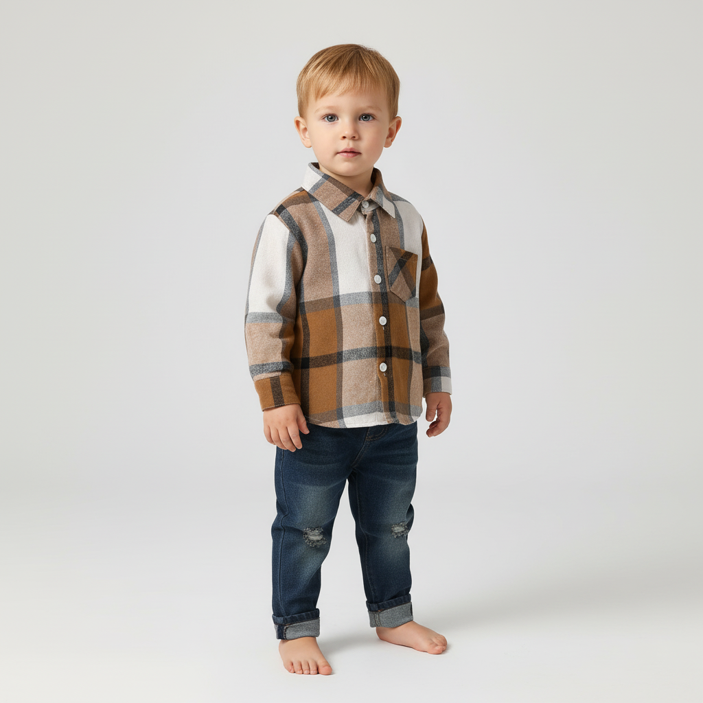 Kariertes Flanellhemd-Set
